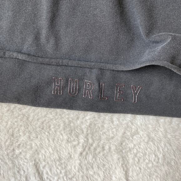 Hurley Tiger Tree Tank Top‎ Women M Gray Biker Cottagecore Raw Hem Beach NWT - Picture 5 of 9